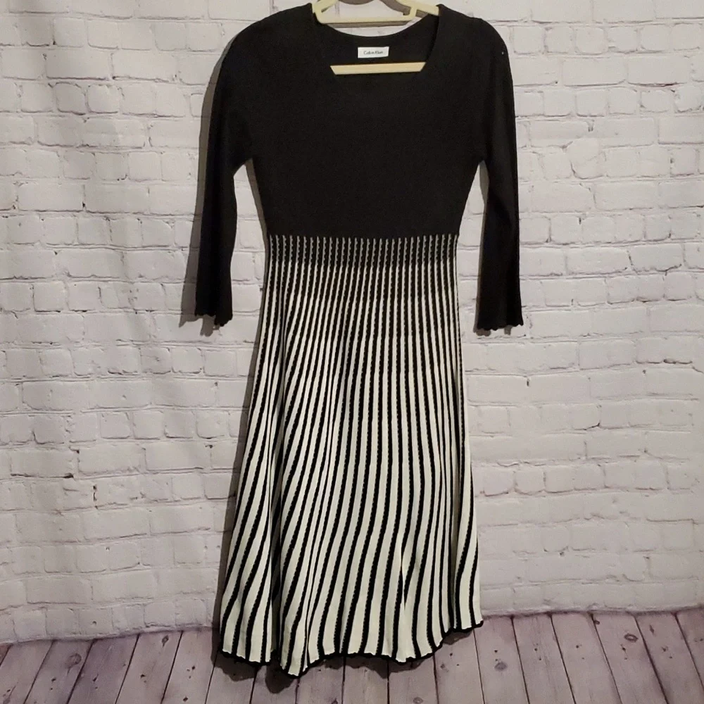 Calvin Klein Knit A-Line Midi Dress - Picture 1 of 7